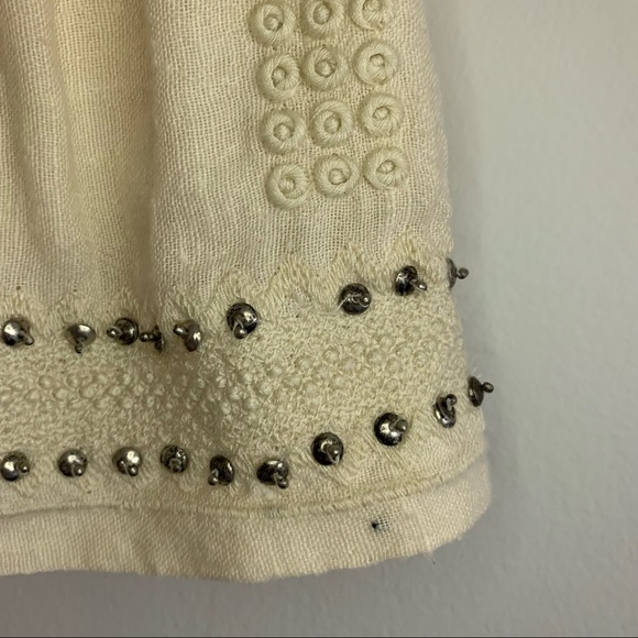 Isabel Marant Étoile Ecru Cotton Alea Embroidered Studded Mini Skirt, 44 - Picture 6 of 16